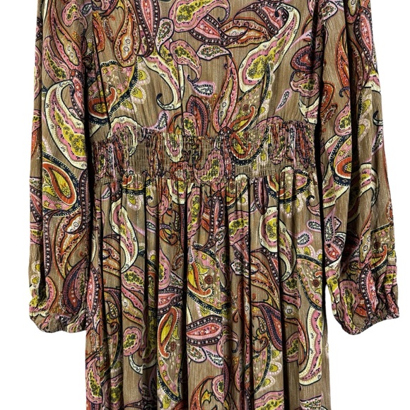 Rusttydustty Maxi Dress Size Medium Paisley Brown Tan - Picture 11 of 12